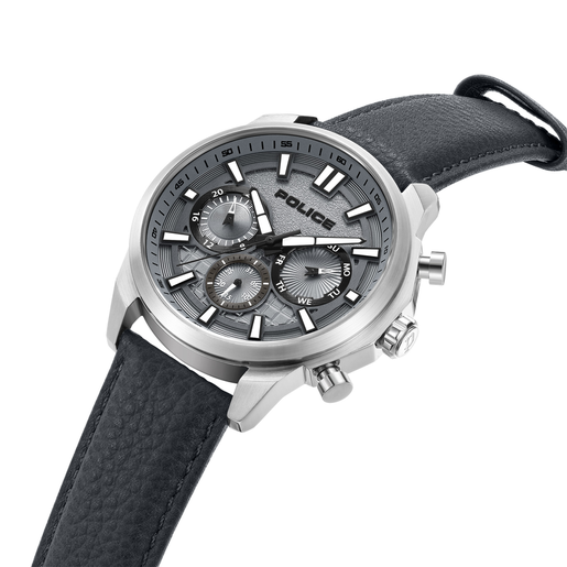 Reloj Police Hombre PEWJF0021001 Piel Gris Cronógrafo Acero Analógico