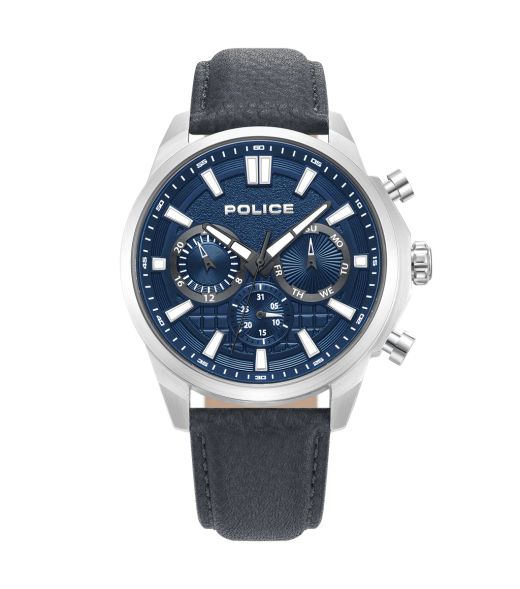 Reloj Police Hombre PEWJF0021006 Piel marrón Cronógrafo Acero Analógico