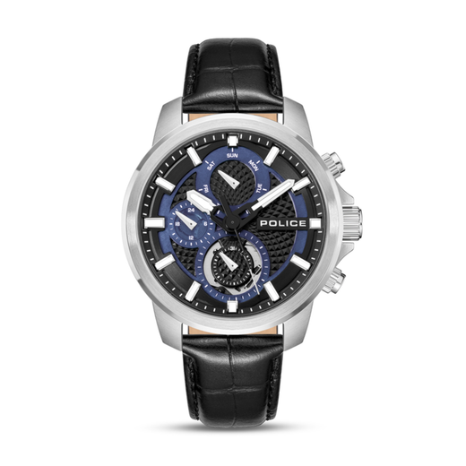 Reloj Police Hombre PEWJF0021509 Piel Negra Cronógrafo Acero Analógico