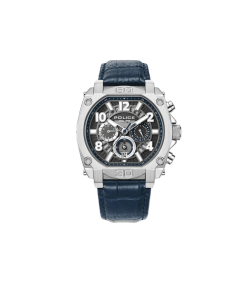 Reloj Police Hombre PEWJF0021901 Piel Azul Cronógrafo Acero Analógico