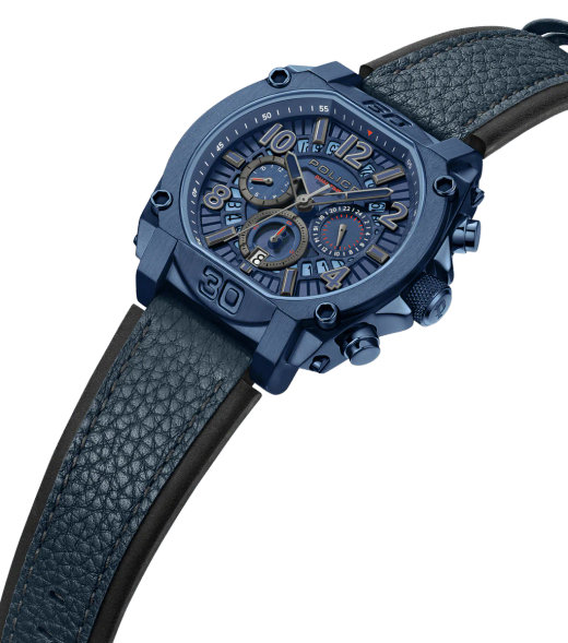 Reloj Police Hombre PEWJF0021904 Piel marrón Cronógrafo Acero Analógico