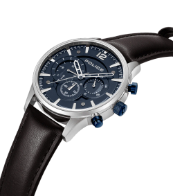 Reloj Police Hombre PEWJF2002801M Piel Marrón Cronógrafo Acero Analógico