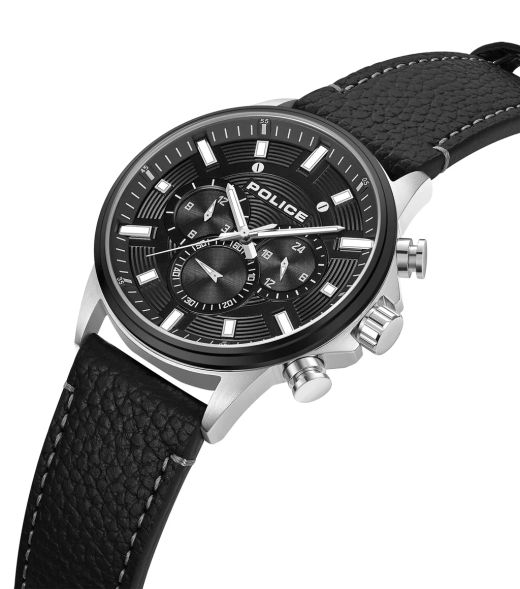 Reloj Police Hombre PEWJF2195141M Piel marrón Cronógrafo Acero Analógico