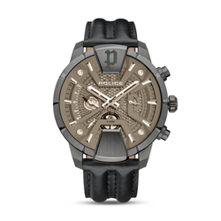 Reloj Police Hombre PEWJF2203711 Piel Negra Acero Negro Analógico