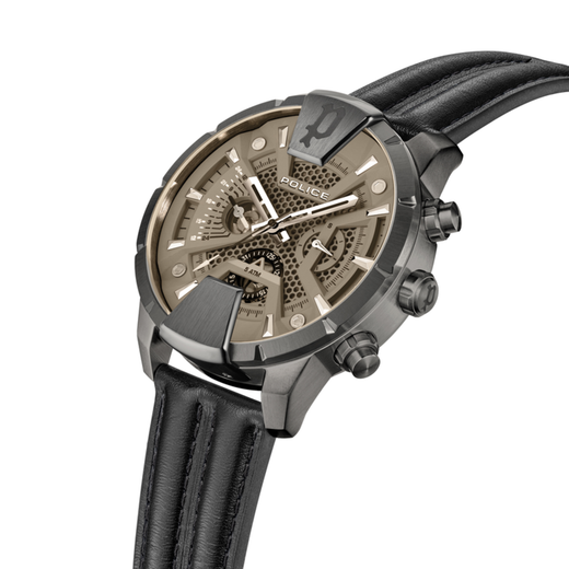 Reloj Police Hombre PEWJF2203711 Piel Negra Acero Negro Analógico
