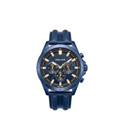 Reloj Police Hombre PEWJF2204113 Piel Azul Cronógrafo Acero Azul Analógico