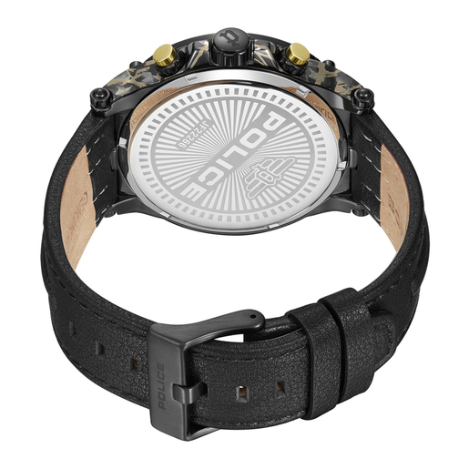 Reloj Police Hombre PEWJF2226641 Piel Negra Cronógrafo Acero Negro Analógico