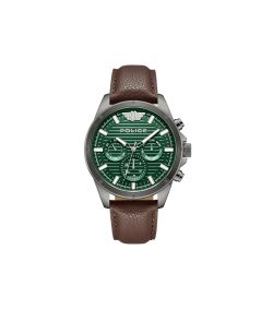 Reloj Police Hombre PEWJF2227811 Piel Marrón Cronógrafo Acero Analógico