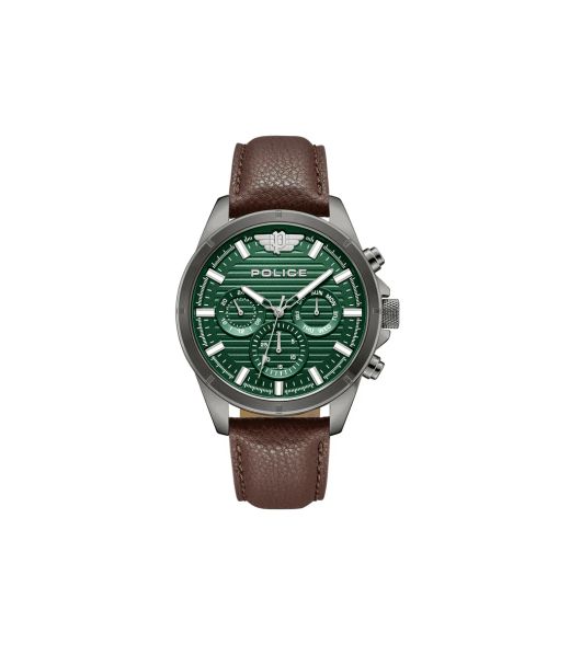 Reloj Police Hombre PEWJF2227811 Piel Marrón Cronógrafo Acero Analógico