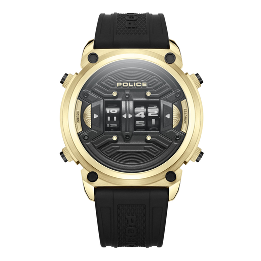 Reloj Police Hombre PEWJP2228501 Sport Negro Acero Dorado Analógico-Digital