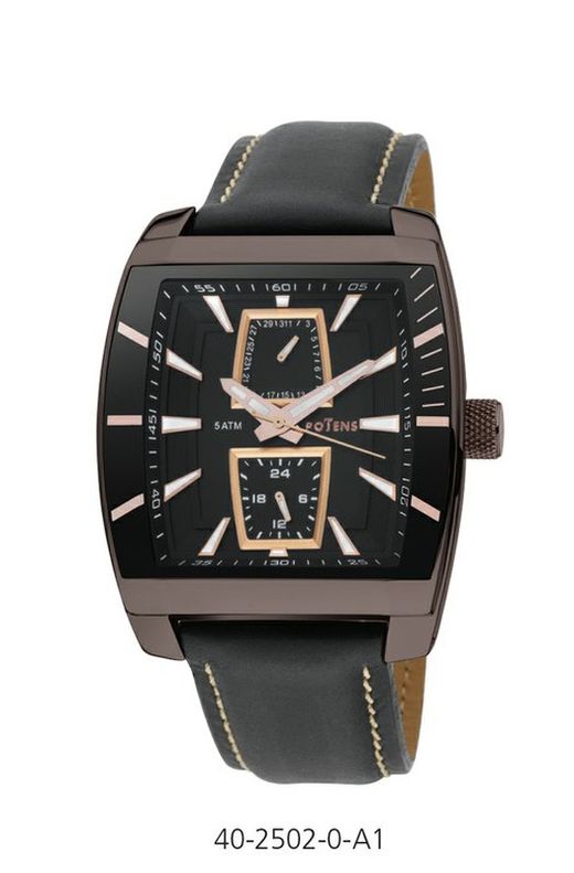 Reloj Potens Hombre 40-2502-0-A1 Piel Negra
