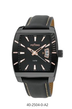 Reloj Potens Hombre 40-2504-0-A2 Piel Negra