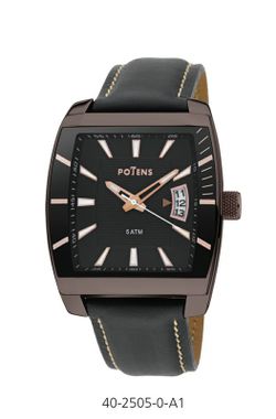 Reloj Potens Hombre 40-2505-0-A1 Piel Negra