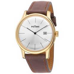 Reloj Potens Hombre 40-2852-0-1 Piel Marrón Acero Dorado Analógico