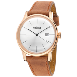 Reloj Potens Hombre 40-2853-0-1 Piel Marrón Acero Rose Analógico