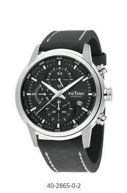 Reloj Potens Hombre  40-2865-0-2 Piel Negra