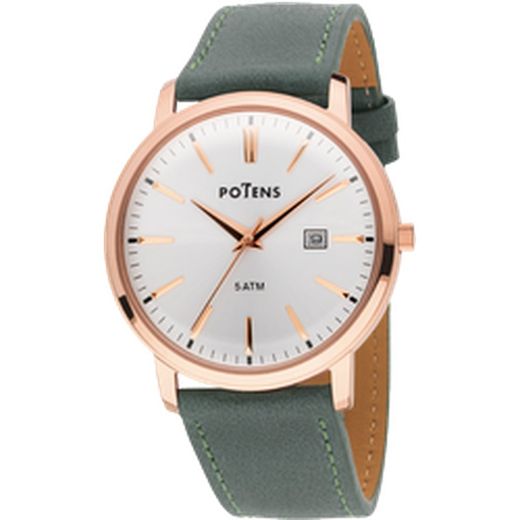 Potens Men's Watch 40-2927-0-2 Green Leather