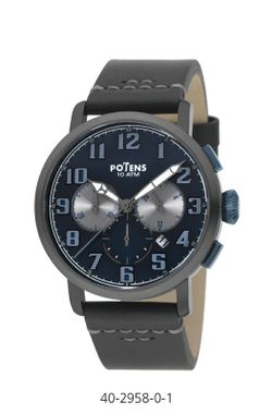 Reloj Potens Hombre 40-2958-0-1 Piel Negra Sydney