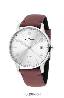 Reloj Potens Hombre 40-2987-0-1 Piel Roja