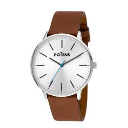 Reloj Potens Hombre 40-2997-0-A1 Piel Marrón Acero Analógico