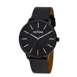 Reloj Potens Hombre 40-2999-0-A1 Piel Negra Acero Negro Analógico
