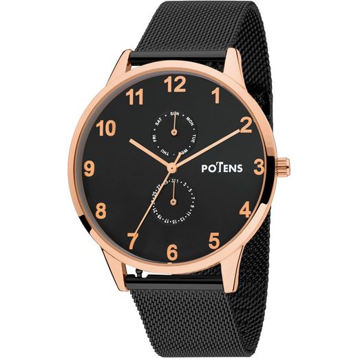 Montre Homme Potens 40-3010-0-2 Acier Noir