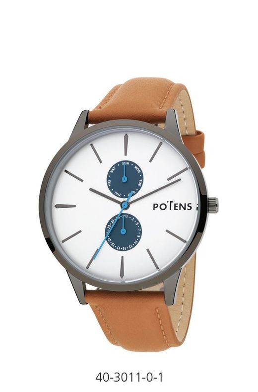 Potens Men's Watch 40-3011-0-1 Brown Leather