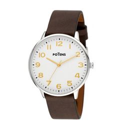 Reloj Potens Hombre 40-3012-0-A2 Piel Marrón Acero Analógico