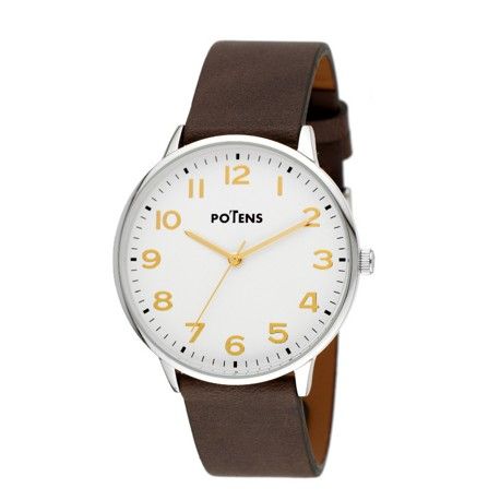 Reloj Potens Hombre 40-3012-0-A2 Piel Marrón Acero Analógico