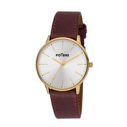 Reloj Potens Mujer 40-3007-0-A2 Piel Granate Acero Dorado Analógico