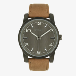 Reloj Radiant Hombre RA681204 Johnny Piel Marrón Acero Gris Analógico