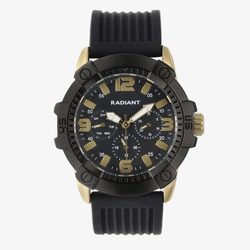 Reloj Radiant Hombre RA682701 Eminem Acero Negro Bicolor Dorado Analógico
