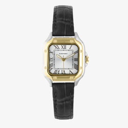 Reloj Radiant Mujer RA661210 Chris Her Piel Negra Acero Bicolor Dorado Analógico