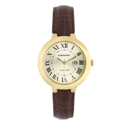 Reloj Radiant Mujer RA684205 Piel Marrón Acero Dorado Analógico