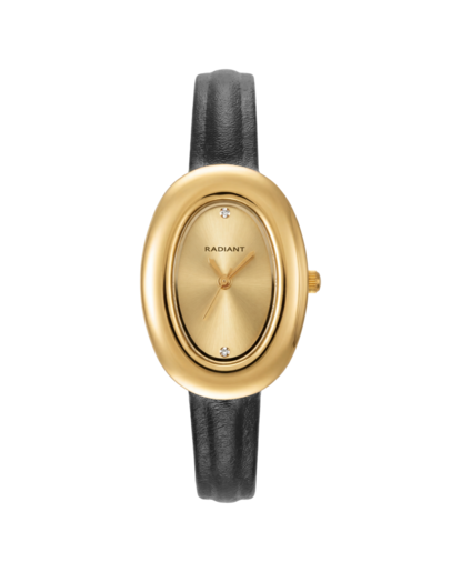 Reloj Radiant Mujer RA706201 Piel Negra Acero Dorado Analógico