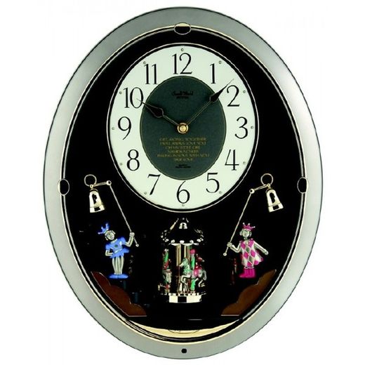 Horloge murale Rhythm 4MH710-R08 Magic Motion Ovale Argent