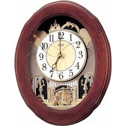 Reloj Rhythm De Pared 4MH780WD06 Magic Motion Ovalado Marrón