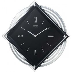 Reloj Rhythm De Pared 4MP748WR02 Decorativos Rombo Plateado