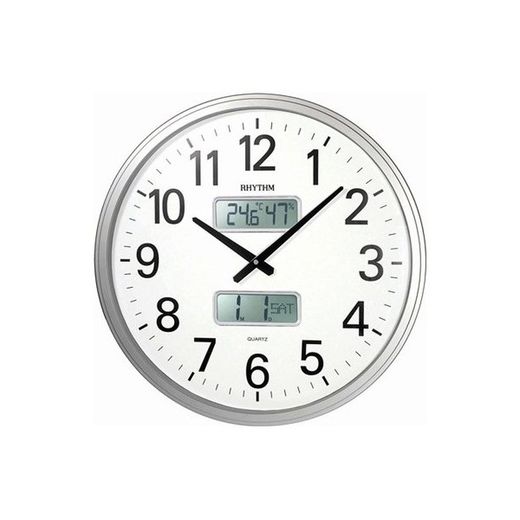 Horloge murale décorative ronde argentée CFG709NR19