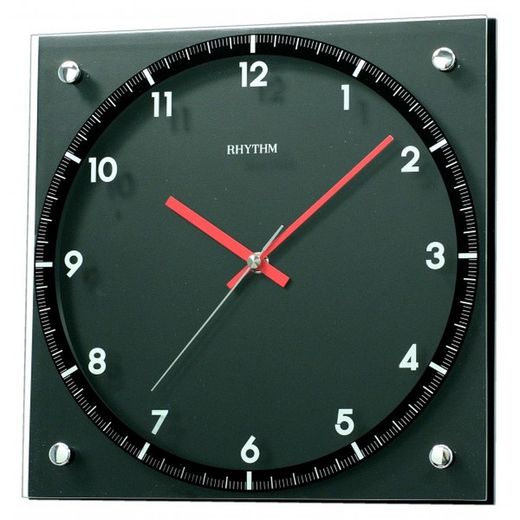 Rhythm Wanduhr CMG100NR02 Dekorativ Quadratisch Grün