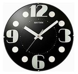 Horloge murale Rhythm CMG519NR02 Basic Ronde Noire
