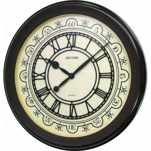 Rellotge Rhythm De Paret CMG744NR06 Decoratius Rodó Marró