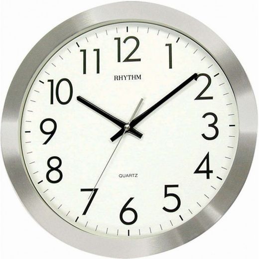 Relógio de Parede Rhythm CMG809NR19 Decorativo Redondo Prata