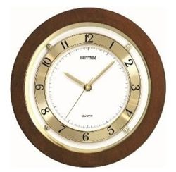 Horloge murale décorative ronde marron Rhythm CMG975NR06