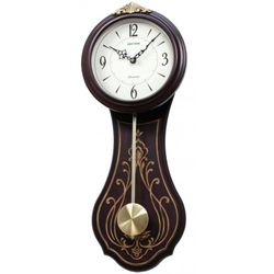 Rhythm Wall Clock CMJ548NR06 Classic Brown Pendulum