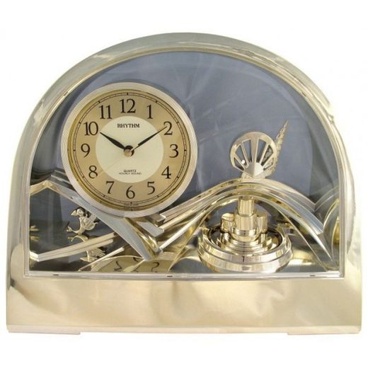 Rhythm Table Clock 4RH710-R18 Decorative Two-Tone Gold Silver