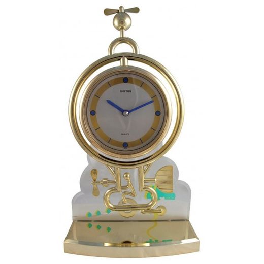 Horloge de table Rhythm 4RP652-R18 décorative dorée bicolore blanche