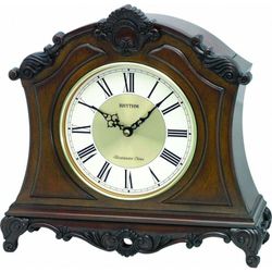 Rhythm Table Clock CRH170NR06 Brown Wood Pendulum