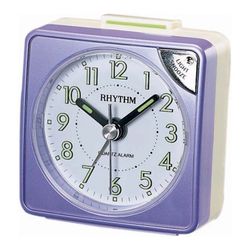 Rellotge Rhythm Despertador CRE211NR12 Beep Quadrat Morat Bicolor Beige
