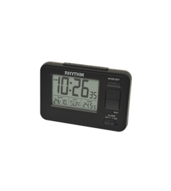 Rhythm LCD Clock LCT104NR02 Schwarzer Wecker